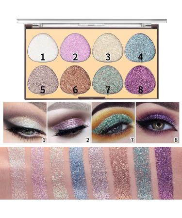 Eyeshadow Palette - 8 Colors Shimmer Eye Shadow Eye Shadow Powder Makeup Pallet Highly Pigmented Ultra Shimmer Fovolat M1 - Buy Online on GoSupps.com