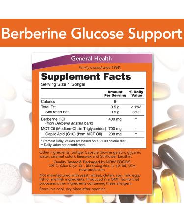 Now Foods Berberine Glucose Support - 90 Softgels for Blood Sugar Health - Buy Online on GoSupps.com