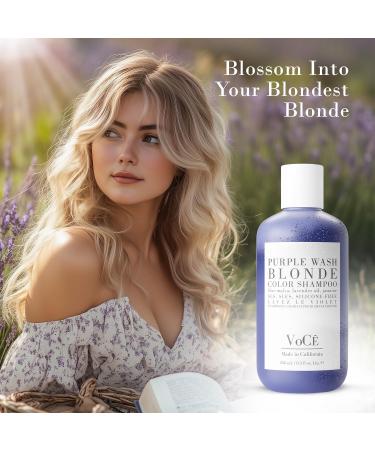 VoC Haircare Natural Purple Shampoo - Anti-Brass Shine Enhancing Vegan for Blonde & Gray Hair | Non-Toxic | 8.5 oz - Buy Online on GoSupps.com