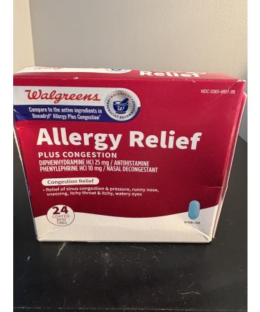 Allergy Relief Plus Congestion 24 Coated MINI TABS