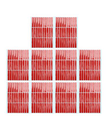 Nail Tip Display Tape 10 Sheets Nail Art Mounting Tape Double Sided Adhesive Tape Accessory for Nail Tip Color Display Home Nail Salon Use Red Transparent Tape