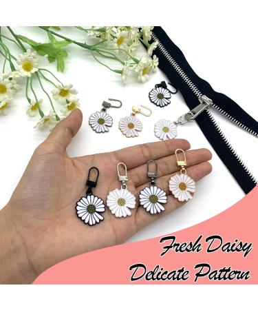 DHER Zipper Pulls - 8 Pack Removable Metal Zipper Tabs (Daisy 4 Colors) | International Shipping Available - Buy Online on GoSupps.com