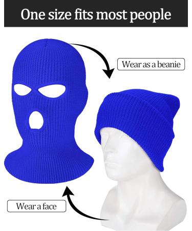 Geyoga Kid Size Royal Blue 3 Hole Winter Knitted Balaclava Ski Mask - Full Face Cover for Outdoor Sports - Buy Online on GoSupps.com