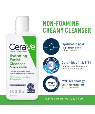 CeraVe AM & PM Face Moisturizer with SPF + Hydrating Face Wash Set | Travel Size Skin Care Routine for Morning & Night | 3oz Lotion + 3oz Lotion + 3oz Cleanser - Buy Online on GoSupps.com