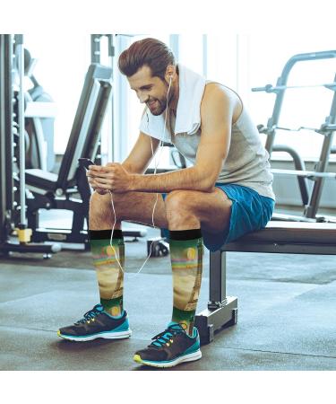 Haskirky High Elasticity Compression Socks - Paris Rainbow Hot Air Balloon Design (2 Pairs) - Buy Online on GoSupps.com