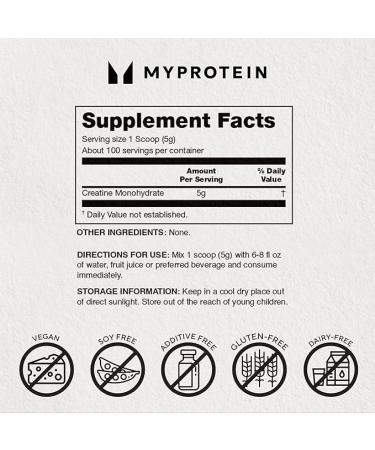 Myprotein Creatine Monohydrate .55 lbs - Unflavored Unflavored 8.8 Ounce (Pack of 1) - Buy Online on GoSupps.com