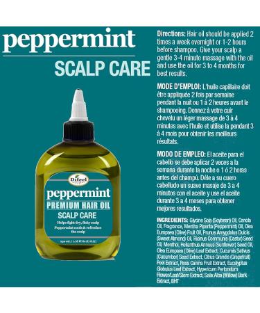 Difeel Peppermint Scalp Care Hair Oil - 7.1 oz | Soothes and Nourishes Scalp | Promotes Healthy Hair Growth - Buy Online on GoSupps.com