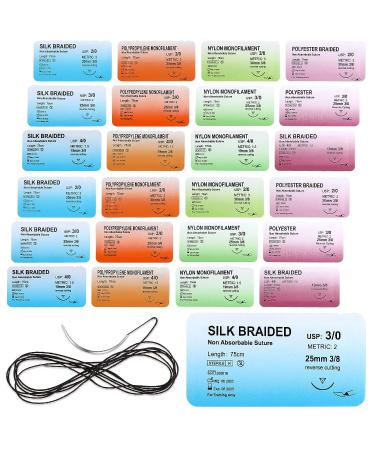 Suture Practice Kit with Thread and Needles - 2/0 3/0 4/0 Assorted Sizes for Military, Tactical, Camping, Nursing Education and Surgical Training - Buy Online on GoSupps.com