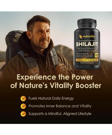 Pineal XT Platinum Pure Himalayan Shilajit Supplement Supports Energy Brain Health & Memory - Rapid Pineal Gland Decalcification Cognitive Health Support 60 Veggie Capsules 60 Count (Pack of 1) - Buy Online on GoSupps.com