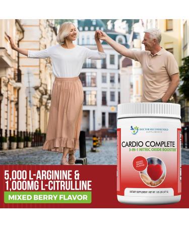 Cardio Complete - Heart Health Support Powder Supplement - 3-in-1 Nitric Oxide Booster with 5 000 L-Arginine 1 000mg L-Citrulline and Hawthorn Berry 1.04 Pound (Pack of 1) - Buy Online on GoSupps.com