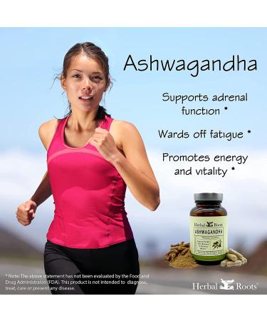 Herbal Roots Ashwagandha Capsules - Extra Strength Pure Ashwagandha & BioPerine - 60 Vegan Capsules - Made in USA - Buy Online on GoSupps.com