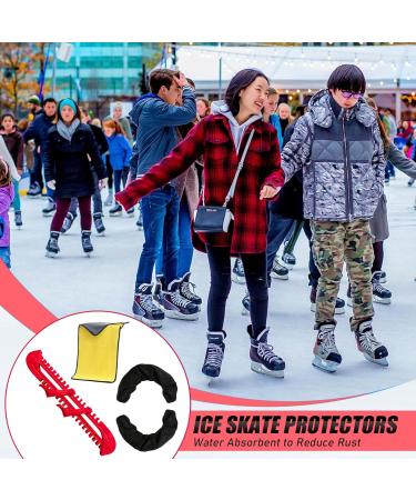 Dazztime Runner Skating Shoes - Ice Skating Runners with Elastic Shades Adjustable Protection and Towel | Adult & Kids | Red - Buy Online on GoSupps.com