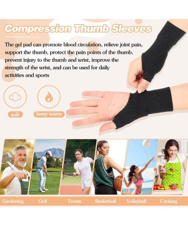 Large Black Nude Thumb Compression Arthritis Gloves with Gel Splint - Wrist Support Brace for Pain Relief (4 Pack) - Buy Online on GoSupps.com