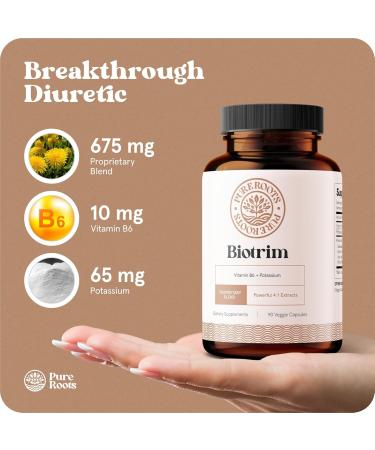 Caffeine-Free Water Pills for Swollen Legs & Feet | Natural Diuretics for Water Retention | Biotrim with Dandelion Root - Buy Online on GoSupps.com
