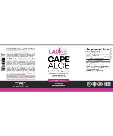 Pure Cape Aloe Herbal Laxative for Women - 90 Capsules - Natural Constipation Relief & Colon Cleanse Supplement by Ladyme - Buy Online on GoSupps.com