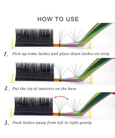 Self-Fleeled Easy Fan Lashes | Volume Technology | C D Curl | Individual Length Black 10mm | .03 .07 .10 | Wimpernextension - Buy Online on GoSupps.com