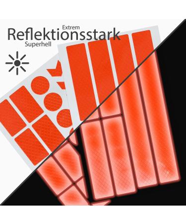 Eazy Case 30x Light Reflective Stickers - Waterproof Neon Orange Safety Reflector for Bicycles Strollers & Bags - Buy Online on GoSupps.com
