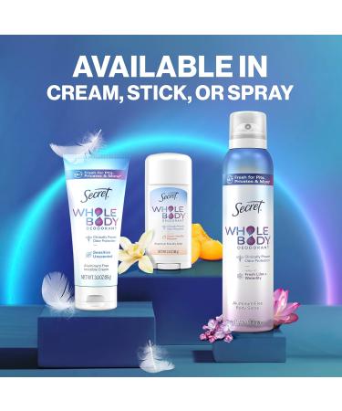 Secret Whole Body Deodorant Stick for Women Unscented Aluminum Free Deoderant Stick 72 HR Odor Protection 2.4 oz Unscented 2.4 Ounce (Pack of 1) - Buy Online on GoSupps.com