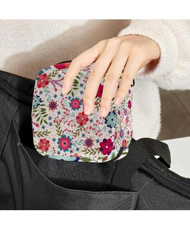 Menstrual Bag Zipper - Floral Ladies Napkin & Tampon Pouch for Women & Girls | Stylish & Practical - Buy Online on GoSupps.com