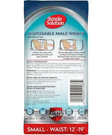 Simple Solution Disposable Dog Diapers for Males | Super Absorbent & Leak-Proof | Ideal for Incontinence & Marking - Buy Online on GoSupps.com