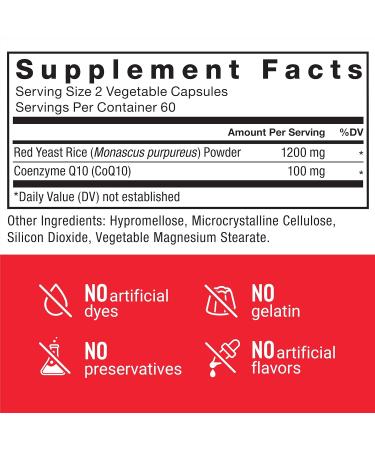 Force Factor Red Yeast Rice + CoQ10 Supplement for Antioxidant Support Non-GMO Vegan-Friendly Premium Quality 120 Capsules - Buy Online on GoSupps.com