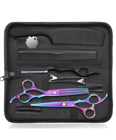 JASON Hairdressing Scissors Set Professional - Hair Scissors Set (Hair Cutting Scissors&Thinning Scissors) 6.5" Hair Scissors Hairdressing Scissors for Hairdresser/Beginner Hairdresser Set Colour