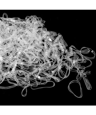 Sularpek hair tie 300 pieces of small hair tie elastic hair tie braiding girls for women wedding hairstyle and daily hairstyles (transparent)