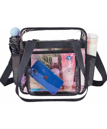 Stadium Approved Clear Crossbody Bag with Zipper Closure - Classic Black - Buy Online on GoSupps.com