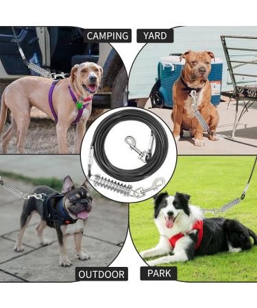 Buy 15m Black Yard Leash for Dogs - Shock Absorbing Tie Out Cable for Safe Outdoor Adventures - Buy Online on GoSupps.com