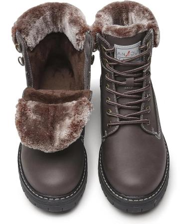 Winter Snow Hiking Work Boots for Women - Size 9, Brown | ANJOUFEMME - Buy Online on GoSupps.com
