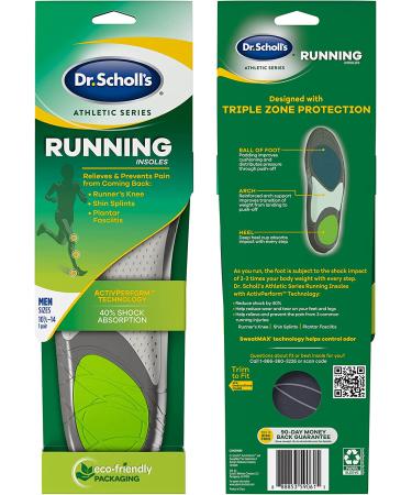 Dr. Scholl's Running Insoles for Men 10.5-14 | Shock Reduction & Injury Prevention - Buy Online on GoSupps.com