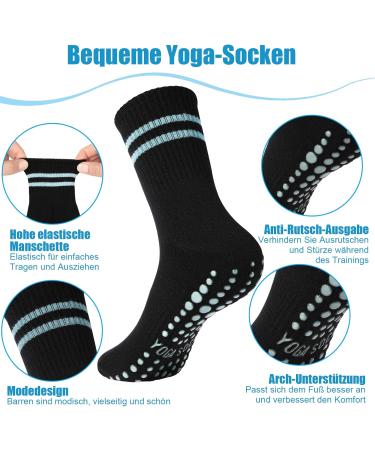 Newofview Non-Slip Yoga Socks for Women | 4 Pairs Anti-Slip Pilates & Sports Socks (Sizes 37-42) - Perfect for Home Hospital & Dance Workouts - Buy Online on GoSupps.com