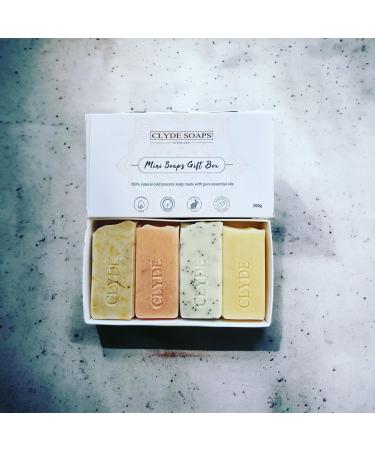 Clyde Soaps Cold Process Palm Oil & Plastic Free Eco Gift UK Handmade Vegan Cruelty Free Artisan Soap Best For Men And Women (Mini Soap Gift Box)