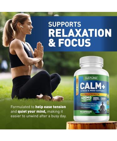 Built by Nature Calm+ Relaxation & Focus Stress Cortisol & Mood Support Calm Supplement with L-Theanine Ashwagandha Magnesium Glycinate Vitamin D3 90 Capsules - Buy Online on GoSupps.com