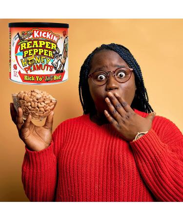 Kickin Carolina Reaper Pepper Honey Spicy Hot Peanuts 12oz - Ultimate Spicy Gourmet Gift Peanuts - Try if You Dare! - Buy Online on GoSupps.com