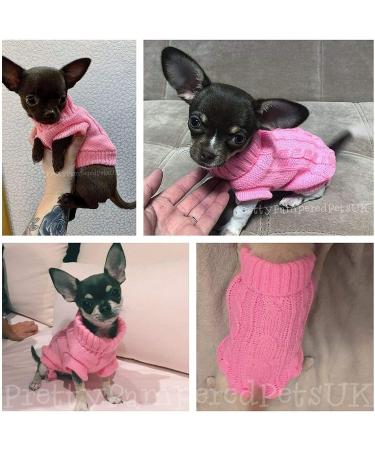 Chihuahua Clothes Puppy Dog Coat Knit Winter Warm Jumper Cosy Teacup Smaller Breeds Tiny Toy Miniature (XXXS Pink) 3XS (Pack of 1) Hot Pink - Buy Online on GoSupps.com