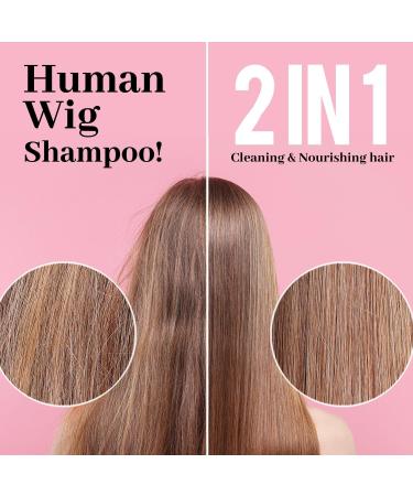 immetee 2 en 1 Shampoing et apr s-shampoing pour perruques prolonge la dur e de vie d'une perruque shampoing pour perruques.120ml/4.05fl oz (perruques naturelles) - Buy Online on GoSupps.com