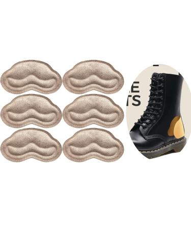 Space Lion Leather Heel Pads Liner Cushions Inserts for Loose Shoes and Boot Improved Shoe Fit and Comfort Prevent Heel Slip and Blister 3 Pairs(Nude 0.2inch)