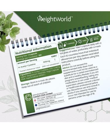 NAC Supplement - 180 Vegan Capsules (6 Months Supply) | N Acetyl Cysteine 600mg | Glutathione Support | Highly Bioavailable & Stable Form | Amino Acid Supplement - Buy Online on GoSupps.com