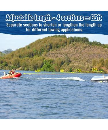 Affordura 4-Section Boat Tow Rope for Tubing | Tube Ropes with Storage Bag & Rope Keeper | Red | 1-4 Rider - Buy Online on GoSupps.com