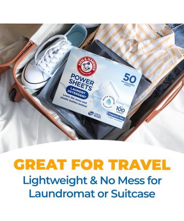 Arm & Hammer Power Sheets Laundry Detergent - Fragrance Free 50ct | Eco-Friendly Efficient Cleaning for 50 Loads - Shop Internationally - Buy Online on GoSupps.com