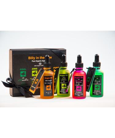 Argan Oil Gift Set No.1 4x50ml. (Cool Zing Pink & Pure) 100% Organic- 1x50ml Pure Organic Argan Oil. 1x50ml Pure Organic Argan Oil with Damask Rose and Grapefruit Essential Oils 1x50ml Pure Organic Argan Oil with Lime and Mandarin Essential Oils. 1x50ml P - Buy Online on GoSupps.com