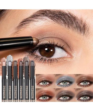 Cream Eyeshadow Stick Shimmer Makeup Pen Set Smudge-Resistant Long-Lasting Formula Waterproof Brightener Applicator Easy Glide Creamy Texture for Women Girls Party Birthday - Buy Online on GoSupps.com