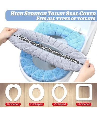 Reginary Thicker Toilet Seat Cover Pads - 16 Pcs | Bathroom Soft Seat Warmer | Stretchable & Washable Fibre Cloth | Easy Installation - Buy Online on GoSupps.com