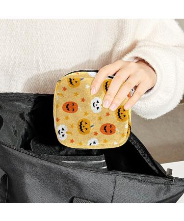 Halloween Pumpkin Sanitary Napkin Storage Bag - Portable Period Kit Pouch, Menstrual Cup & Nursing Pad Holder - Color 7 - Buy Online on GoSupps.com