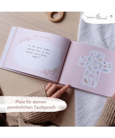 Mintkind Baptism Book | Perfect Baptism Gifts for Boys & Girls | Memory Book & Godchild Gift | Ideal Godmother Gift with Flower Design - Buy Online on GoSupps.com