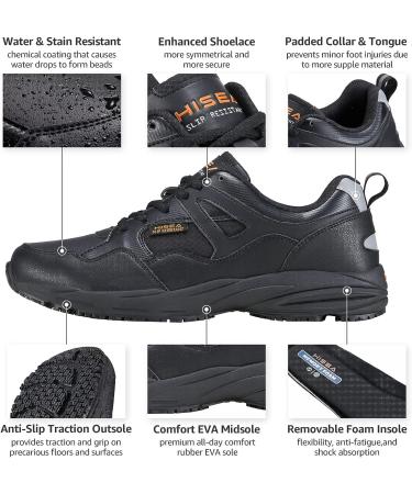HISEA Men's Slip Resistant Kitchen Shoes - Size 13 Black - Buy Online on GoSupps.com