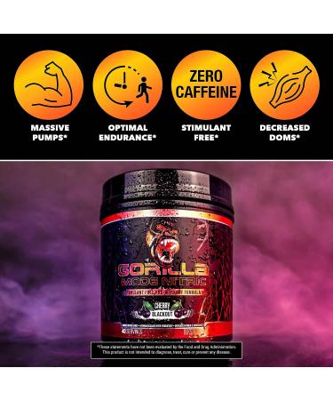 GORILLA MODE Nitric Stimulant-Free Pre-Workout - Massive Pumps, Vasodilation & Power - 646g (Bombsicle) - Best Tasting & Most Effective - Buy Online on GoSupps.com