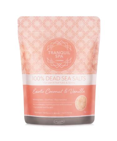 Clearwater Tranquil Spa 100% sel de la mer Morte 1 kg sels de bain et de jacuzzi parfum de jacuzzi min raux naturels noix de coco exotique et vanille rose Noix de coco et vanille