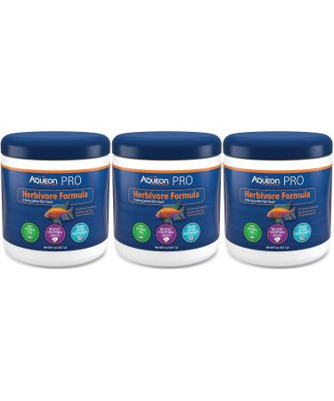 Aqueon 3 Pack of PRO Herbivore Formula Sinking Pellet Fish Food, 5 Ounces Each, with No Fish Meal